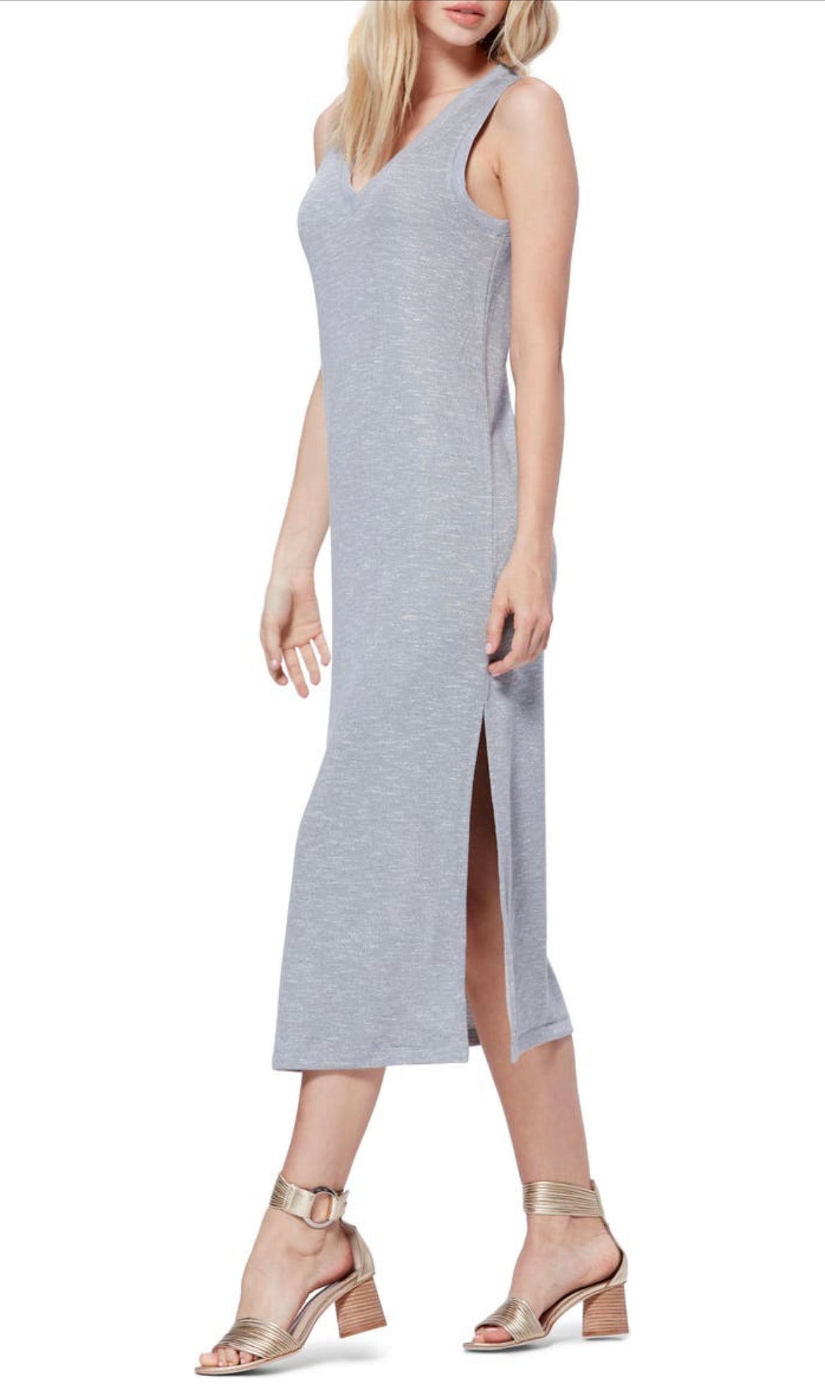strapless open back dress Sage Green V-Neck Bias Midi Dress main image 0