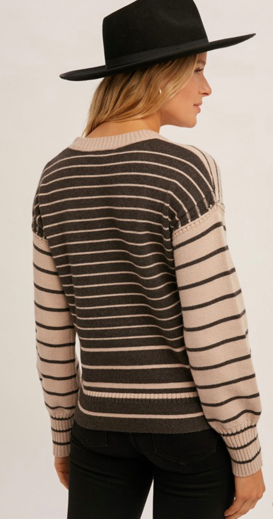 Stripe Mixed Color Block Sweater