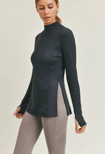 Load image into Gallery viewer, Waffled Long-Sleeve Top with Mock Neck

