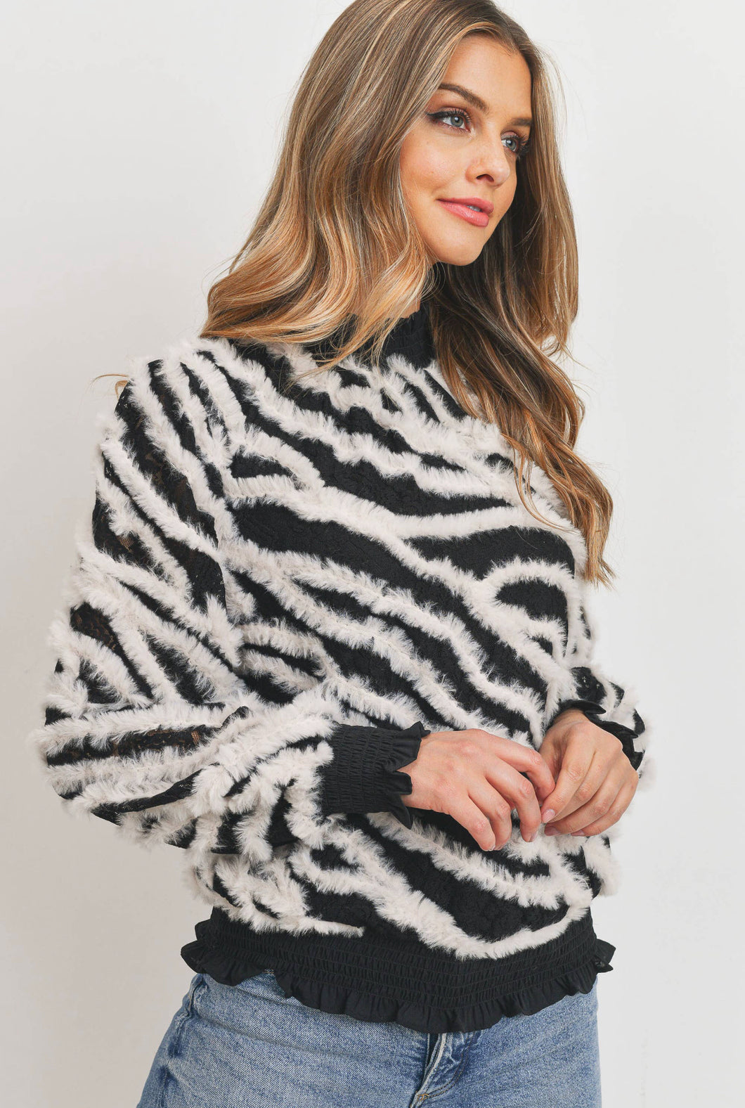 Textured Zebra Sweater