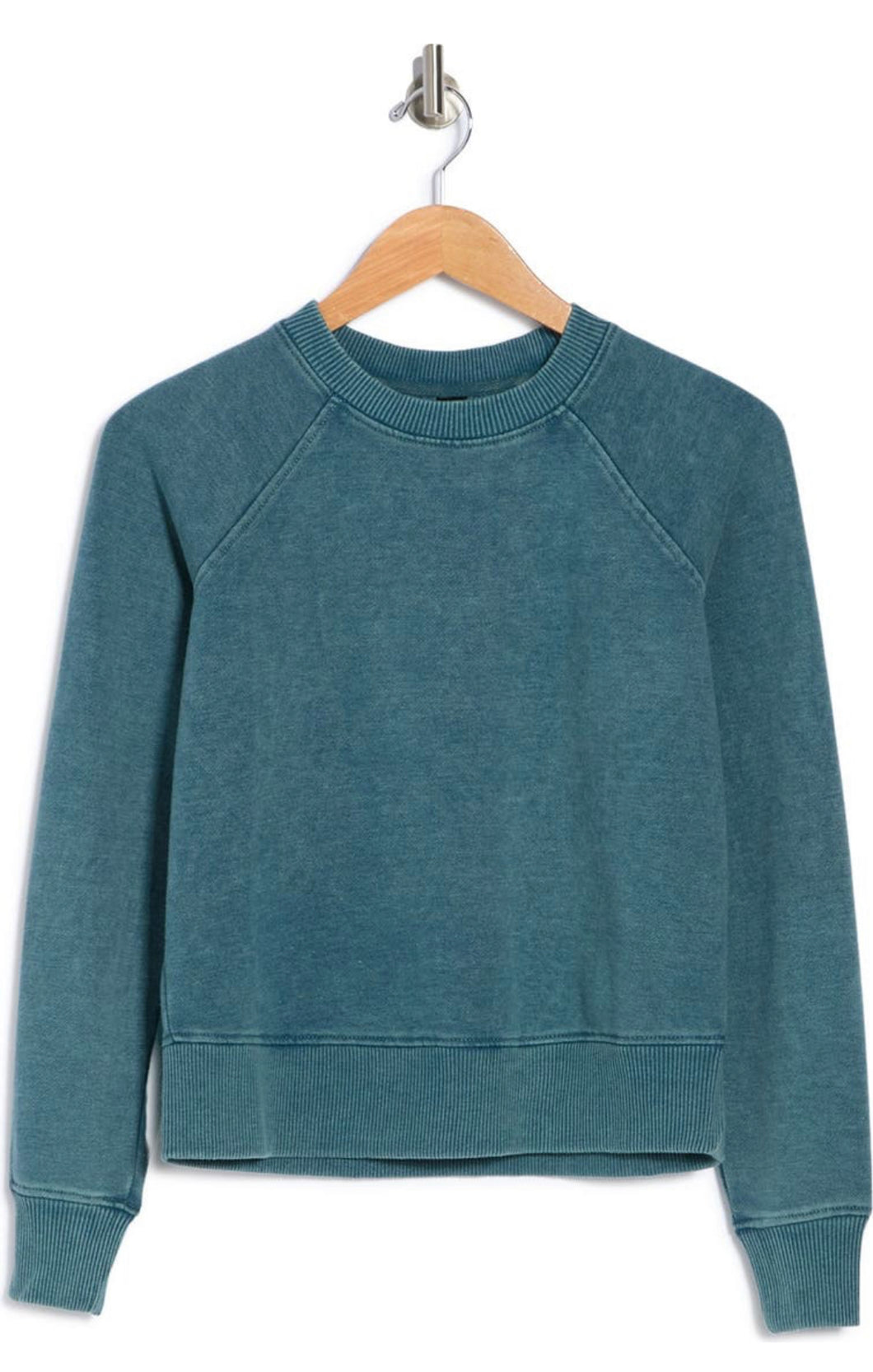 Stone Washed Sweatshirt-Teal