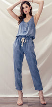 Load image into Gallery viewer, TENCEL DRAWSTRING SLEEVELESS JUMPSUIT
