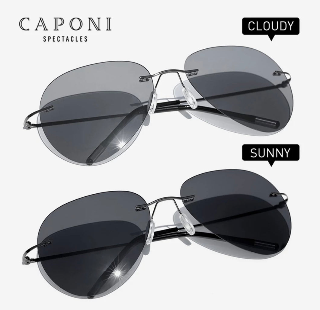 Polarized Unisex Rimless Aviation Sun Glasses