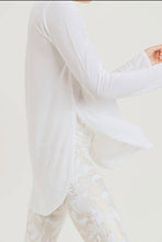 Load image into Gallery viewer, Ribbed Mesh Long Sleeve Flow Top with Side Slits

