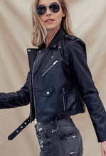 Load image into Gallery viewer, Faux Leather Biker Jacket
