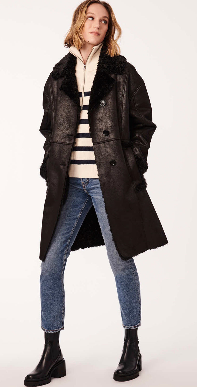 ジャケット・アウター theVirgins cream fur coat Y2K Vegan Cream Beige Suede Leather and Fur Jacket From MEXX