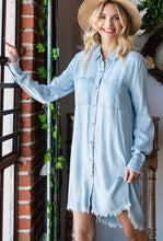 Load image into Gallery viewer, Tencel Shirt Dress-FINAL SALE
