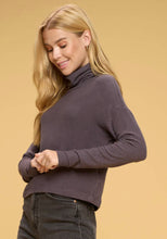 Load image into Gallery viewer, Brushed Knit Cowl Neck Crop Long Sleeve Top
