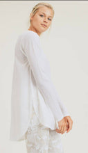 Load image into Gallery viewer, Ribbed Mesh Long Sleeve Flow Top with Side Slits
