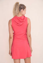 Load image into Gallery viewer, Mono B - Hooded Active Dress-Hibiscus - FINAL SALE

