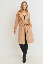 Load image into Gallery viewer, Sweater Sleeve Suede Cinched Waist Coat
