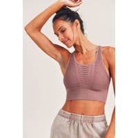 Load image into Gallery viewer, Laser Cut Seamless Sports Bra - Mauve
