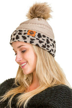 Load image into Gallery viewer, Fleece Lined Leopard Beanies
