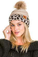 Load image into Gallery viewer, Fleece Lined Leopard Beanies
