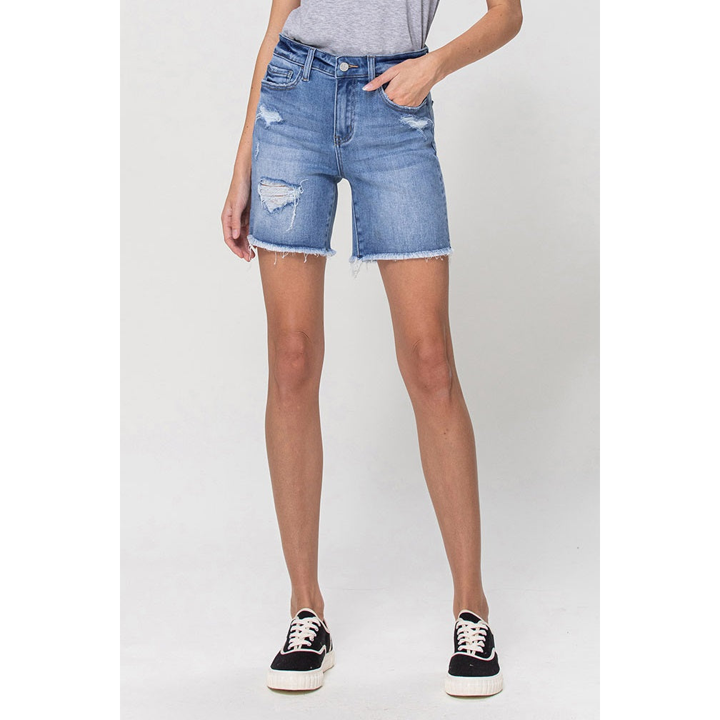 Vervet Stretch High Rise Midi Shorts