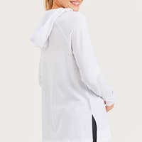 Load image into Gallery viewer, Hoodie Hi-Lo Raglan Pullover-WHITE
