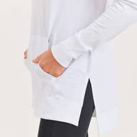 Load image into Gallery viewer, Hoodie Hi-Lo Raglan Pullover-WHITE

