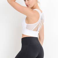 Load image into Gallery viewer, Laser Cut Seamless Sports Bra-White
