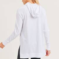 Load image into Gallery viewer, Hoodie Hi-Lo Raglan Pullover-WHITE
